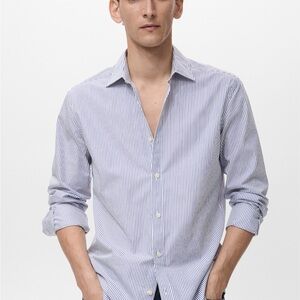 100% COTTON SLIM-FIT STRIPED SHIRT